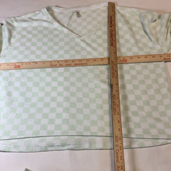 SO Intimates Size Large two piece mint and white checkered pajamas - Picture 5 of 8
